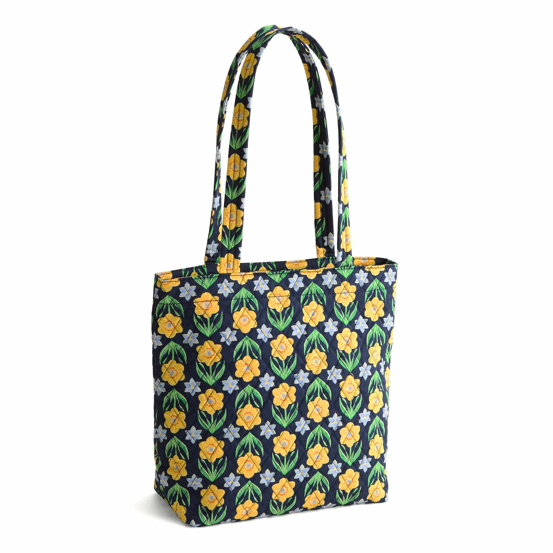 Vera Bradley Small Original Zip Tote Bag Women in Daffodils Blue