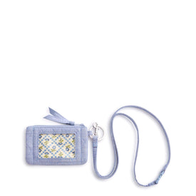 Zip ID Pouch w/Breakaway Lanyard-Blue Chambray-Image 1-Vera Bradley