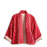Quilted Jacket - Flowering Paisley Goji Berry / S-M-L - Swatch Image
