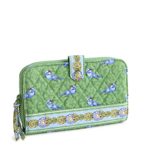 Large Tab Wallet - Green Birds - Swatch Image