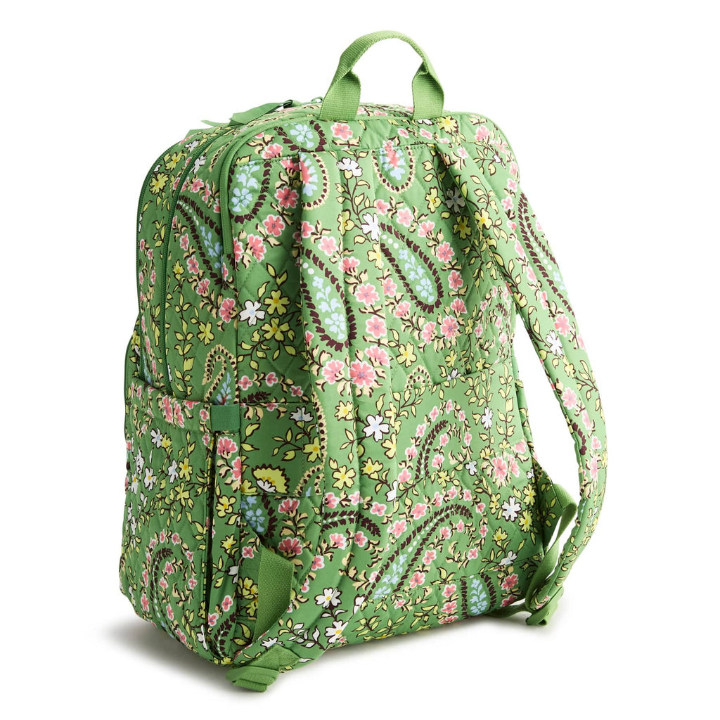 Vera Bradley Quilted Floral Backpack in Olive Green and Pink* Vera Bradley Pink Green Floral Mini Backpack Quilted  main image 2