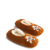 Fleece Slipper Socks - Bears on Roasted Pecan / Small - Swatch Image