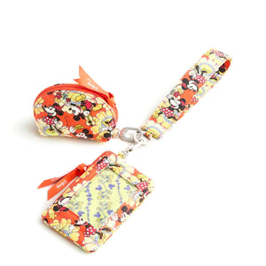 Disney Dual Pouch Wide Wristlet - Mickey and Minnie Petal Floral - Swatch Image