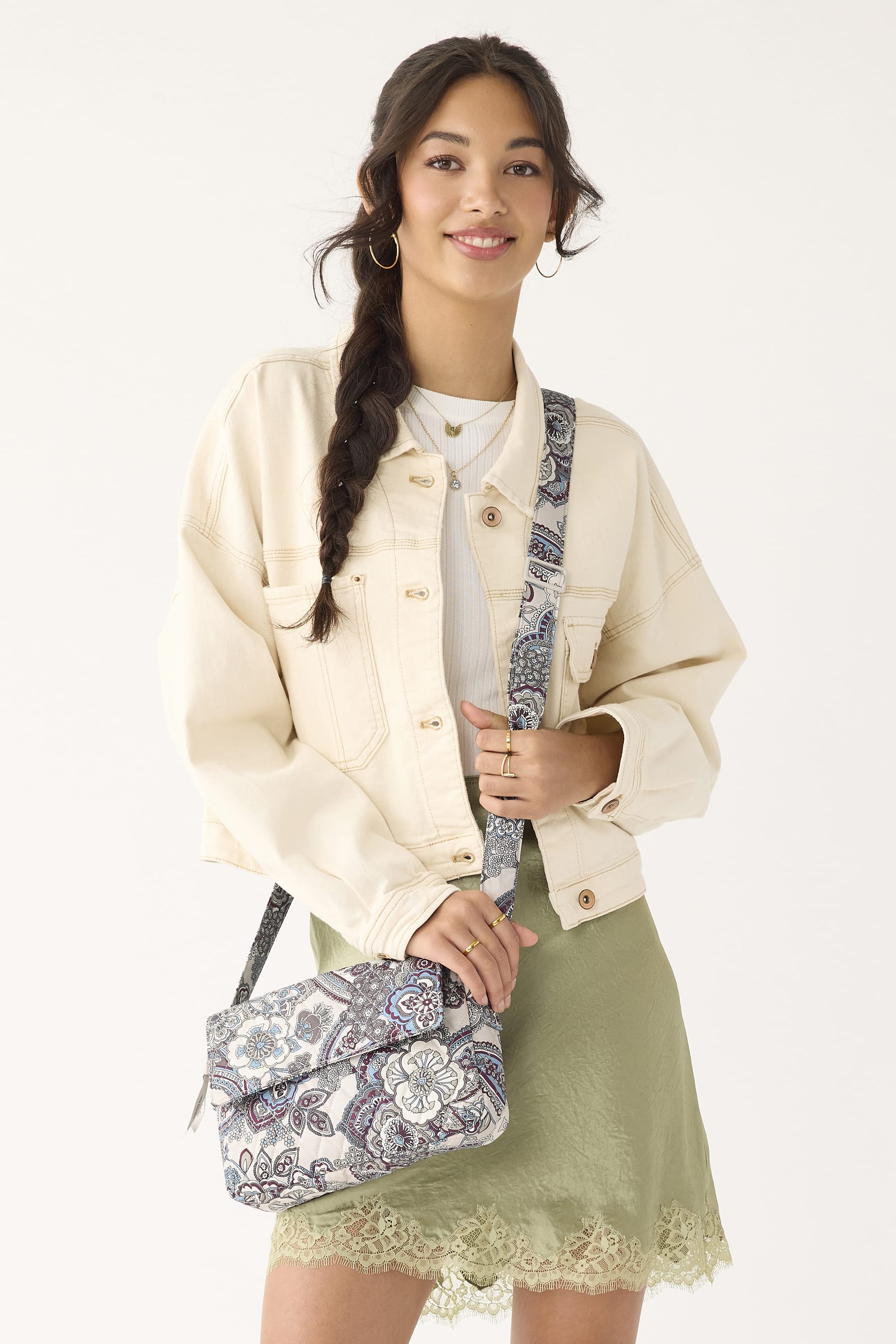 Tasha Triple Compartment Crossbody - Cotton | Vera Bradley
