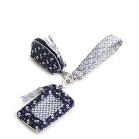 Dual Pouch Wide Wristlet - Rachel Ditsy Peacoat - Image 1