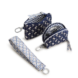 Dual Pouch Wide Wristlet - Rachel Ditsy Peacoat - Image 3