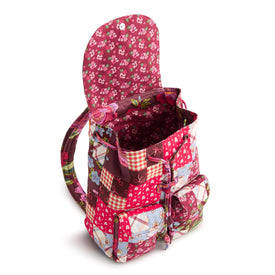 Deluxe Drawstring Backpack - Festive Check Patchwork - Image 4