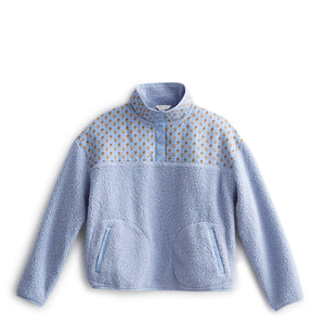 Quarter Snap Sherpa Pullover - Blue Leaf / Small - Swatch Image