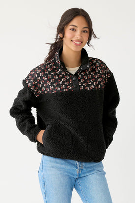 Quarter Snap Sherpa Pullover - Melissa Ditsy / Small - Image 2