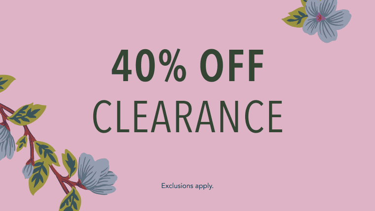 40% Off Clearance.