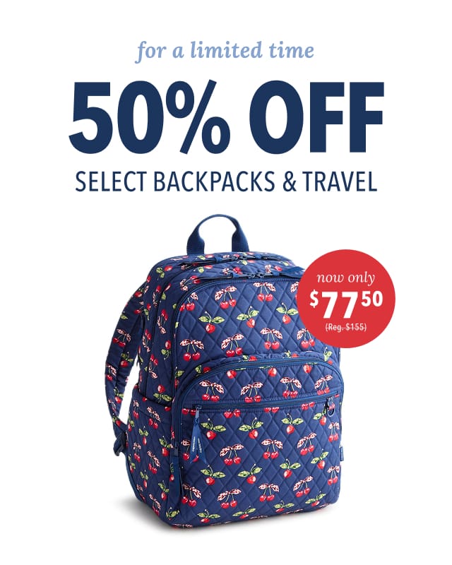 50% Off Select Backpacks & Travel