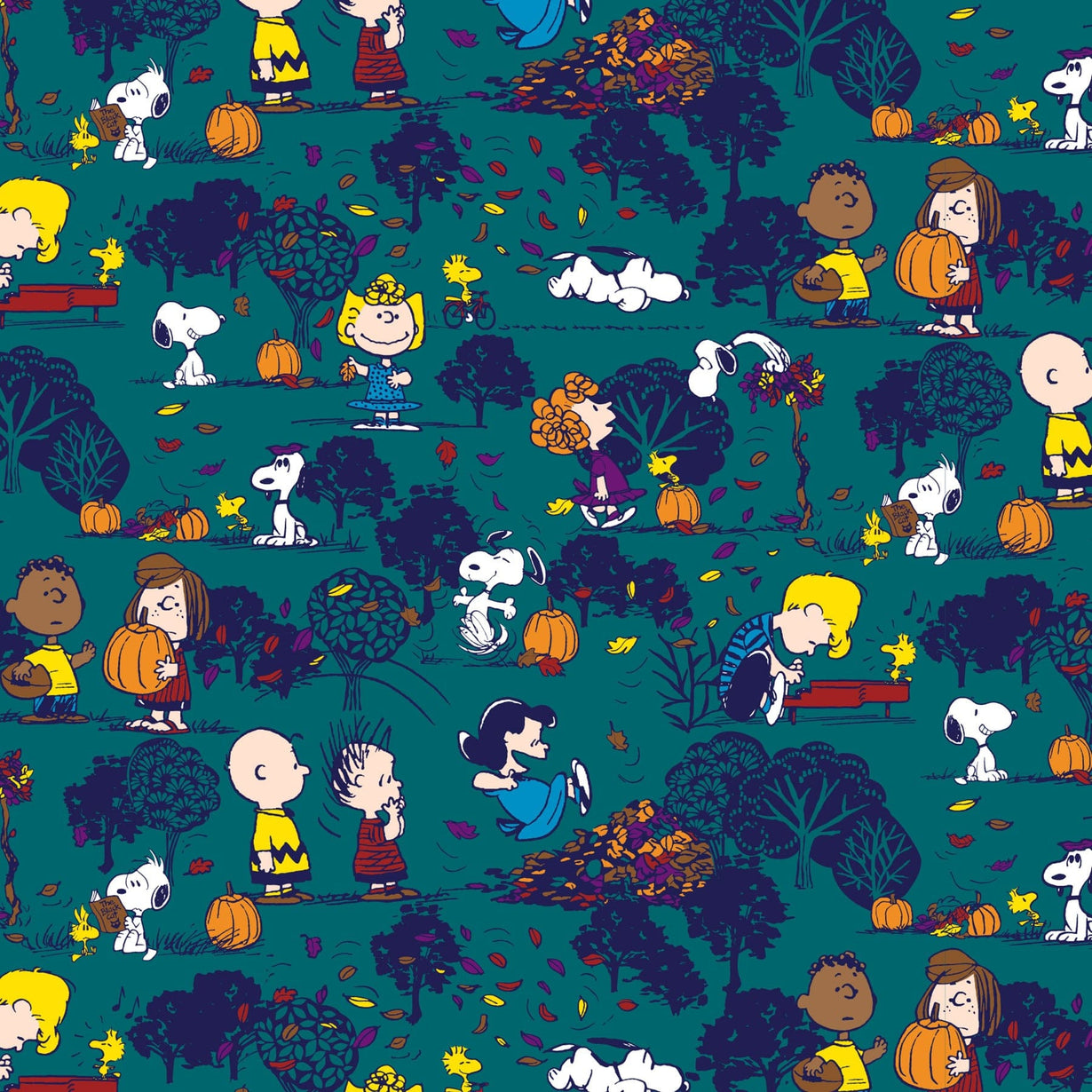 Snoopy Fall Pattern Snoopy Fall Wallpaper