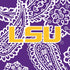 Collegiate Plush XL Throw Blanket-Purple/White Bandana with Louisiana State University-Image 3-Vera Bradley