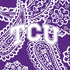 Collegiate Plush XL Throw Blanket-Purple/White Bandana with Texas Christian University-Image 3-Vera Bradley