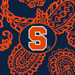 Collegiate Plush XL Throw Blanket-Navy/Orange Bandana with Syracuse University Logo-Image 2-Vera Bradley