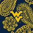 Collegiate Plush XL Throw Blanket-Navy/Gold Bandana with West Virginia University Logo-Image 3-Vera Bradley