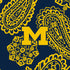 Collegiate Plush XL Throw Blanket-Navy/Gold Bandana with University of Michigan Logo-Image 3-Vera Bradley