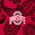 Collegiate Plush XL Throw Blanket-Red/Black Bandana with The Ohio State University Logo-Image 3-Vera Bradley