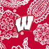 Collegiate Plush XL Throw Blanket-Red/White Bandana with University of Wisconsin Logo-Image 3-Vera Bradley
