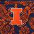 Collegiate Plush XL Throw Blanket-Navy/Orange Bandana with University of Illinois Logo-Image 2-Vera Bradley
