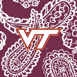Collegiate Plush XL Throw Blanket-Maroon/White Bandana with Virginia Tech Logo-Image 3-Vera Bradley