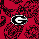 Collegiate Plush XL Throw Blanket-Red/Black Bandana with University of Georgia Logo-Image 2-Vera Bradley