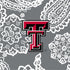 Collegiate Plush XL Throw Blanket-Gray/White Bandana with Texas Tech University Logo-Image 2-Vera Bradley