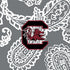Collegiate Plush XL Throw Blanket-Gray/White Bandana with University of South Carolina Logo-Image 3-Vera Bradley