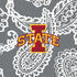Collegiate Plush XL Throw Blanket-Gray/White Bandana with Iowa State University Logo-Image 2-Vera Bradley