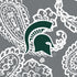 Collegiate Plush XL Throw Blanket-Gray/White Bandana with Michigan State University Logo-Image 2-Vera Bradley
