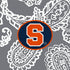 Collegiate Plush XL Throw Blanket-Gray/White Bandana with Syracuse University Logo-Image 2-Vera Bradley