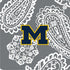 Collegiate Plush XL Throw Blanket-Gray/White Bandana with University of Michigan Logo-Image 2-Vera Bradley