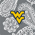 Collegiate Plush XL Throw Blanket-Gray/White Bandana with West Virginia University Logo-Image 2-Vera Bradley