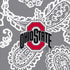 Collegiate Plush XL Throw Blanket-Gray/White Bandana with The Ohio State University Logo-Image 2-Vera Bradley