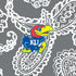 Collegiate Plush XL Throw Blanket-Gray/White Bandana with University of Kansas Logo-Image 2-Vera Bradley