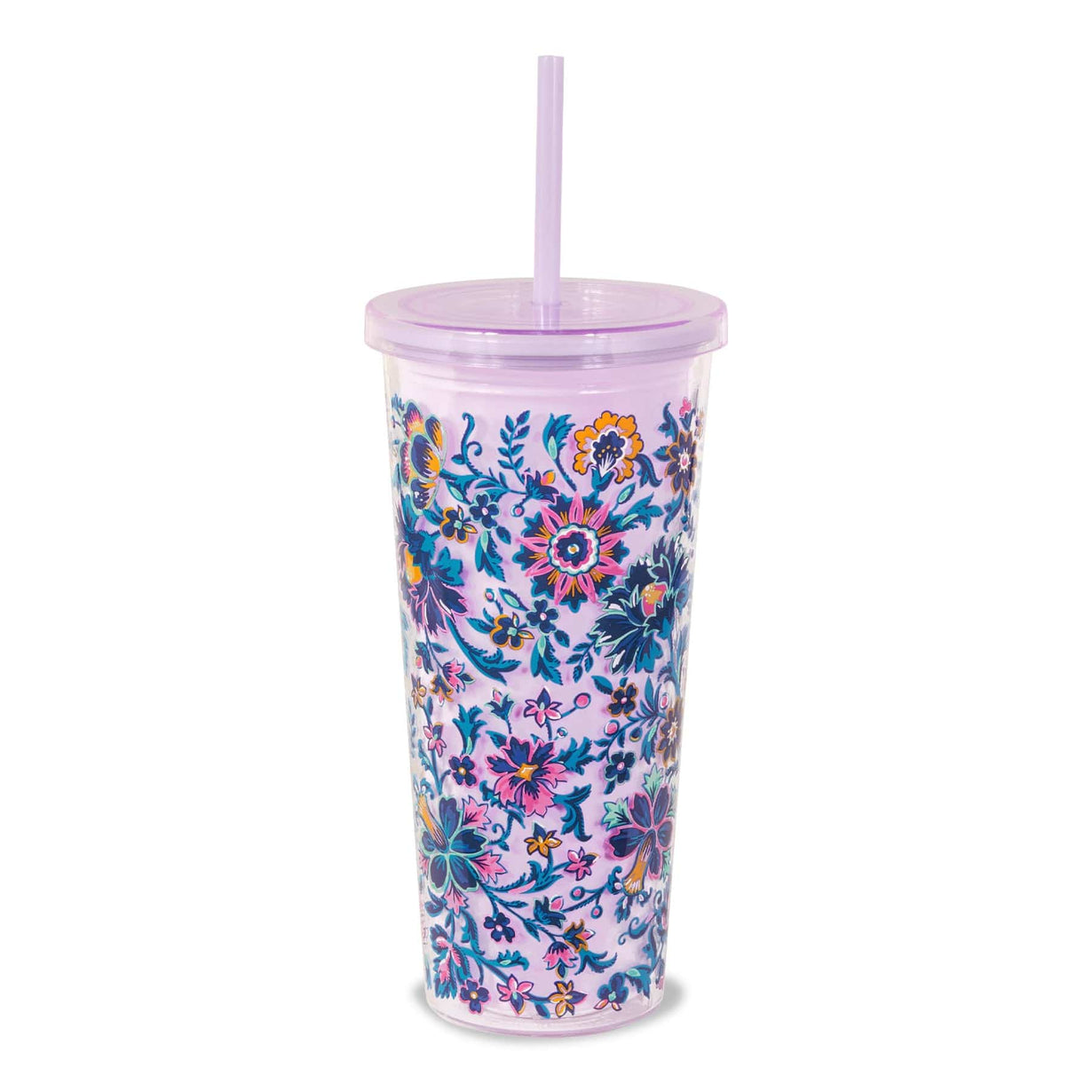 Vera Bradley Double Wall Tumbler with Straw in Fall for Peanuts