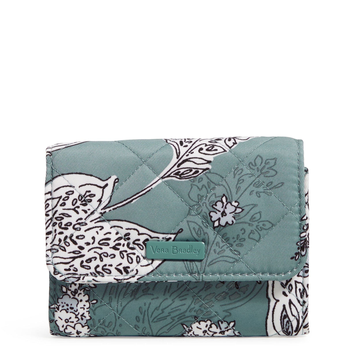 RFID Riley Compact Wallet Tiger Lily Blue Oar Vera Bradley