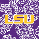 Collegiate Triple Zip Hipster Crossbody-Purple/White Bandana with Louisiana State University-Image 6-Vera Bradley