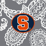 Collegiate Triple Zip Hipster Crossbody-Gray/White Bandana with Syracuse University Logo-Image 2-Vera Bradley