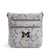 Collegiate Triple Zip Hipster Crossbody-Gray/White Bandana with University of Michigan Logo-Image 1-Vera Bradley