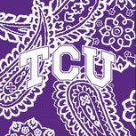Collegiate Vera Tote Bag-Purple/White Bandana with Texas Christian University-Image 4-Vera Bradley