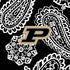 Collegiate Vera Tote Bag-Black/White Bandana with Purdue University Logo-Image 3-Vera Bradley