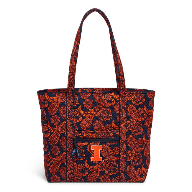 Collegiate Vera Tote Bag-Navy/Orange Bandana with University of Illinois Logo-Image 1-Vera Bradley