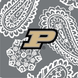 Collegiate Vera Tote Bag-Gray/White Bandana with Purdue Univeristy Logo-Image 2-Vera Bradley