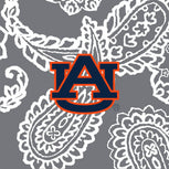 Collegiate Vera Tote Bag-Gray/White Bandana with Auburn University Logo-Image 2-Vera Bradley