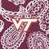 Collegiate Large Travel Duffel Bag-Maroon/White Bandana with Virginia Tech Logo-Image 2-Vera Bradley
