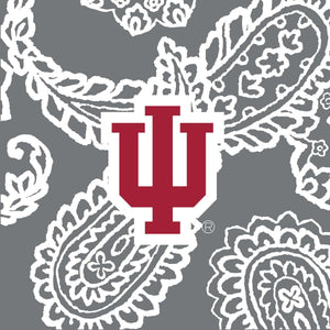 Collegiate Large Travel Duffel Bag-Gray/White Bandana with Indiana University Logo-Image 2-Vera Bradley