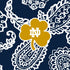 Collegiate Large Travel Duffel Bag-Navy/White Bandana with University of Notre Dame Logo-Image 2-Vera Bradley