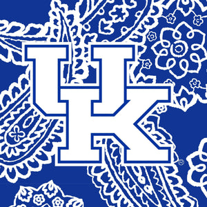 Collegiate Zip ID Lanyard-Royal/White Bandana with University of Kentucky Logo-Image 4-Vera Bradley