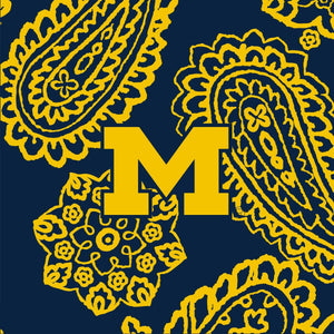Collegiate Zip ID Lanyard-Navy/Gold Bandana with University of Michigan Logo-Image 2-Vera Bradley